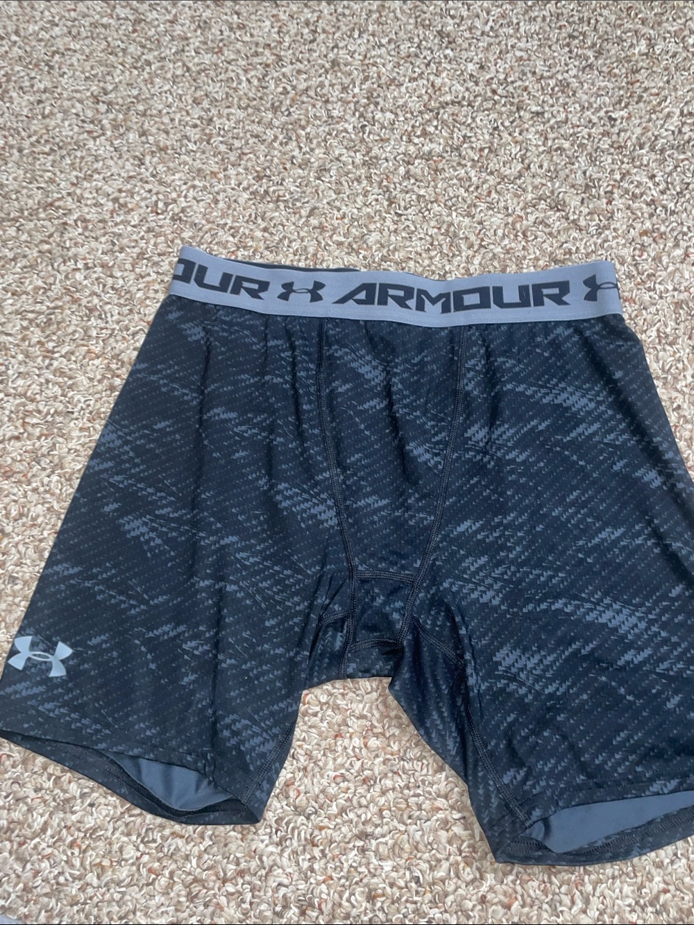 Under Armour Black with Gray Logo Men's Performance Boxer Briefs